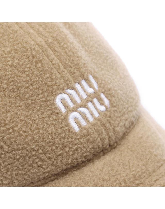 미우미우 26FW 여성 로고 플리스 베이스볼 캡 (5HC369 15V3 F0040 26F) 착용컷