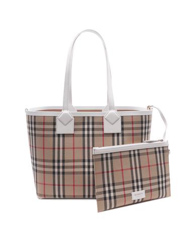 [유니코] [버버리] 23FW 여성 런던 스몰 토트백 (8072331 VINTAGE CHECK WHITE 23F) (8072331 VINTAGE CHECK WHITE 23F)