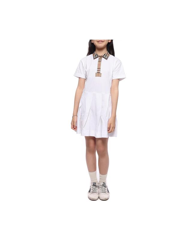 버버리 23SS 빈티지 체크 피케 원피스 (8053562 WHITE 23S) 착용컷