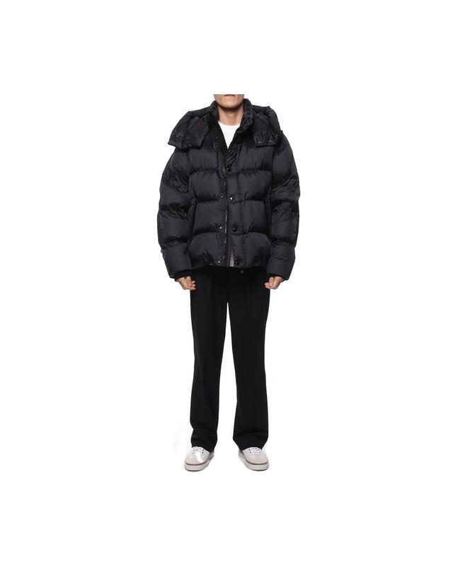 버버리 [유니코] [버버리] 23FW 남성 디태처블 슬리브 후드 패딩 (8059139 BLACK 23F) (8059139 BLACK 23F) 착용컷