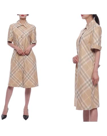 24SS 여성 체크 셔츠 원피스 (8083547 FLAX 24S)