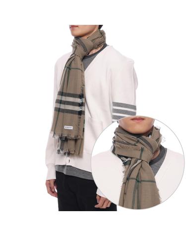 24FW 남성 체크 프린트 울 머플러 (8090725 LINDEN M 24F)
