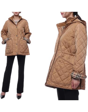 24FW 여성 다이아몬드 퀼팅 후드 재킷 (8070968 ARCHIVE BEIGE 24F)