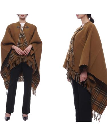 24FW 여성 체크 울 케이프 (8096632 SHREW 24F)