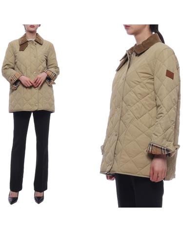 24FW 여성 코듀로이 다이아몬드 퀼팅 재킷 (8021468 HONEY 24F)