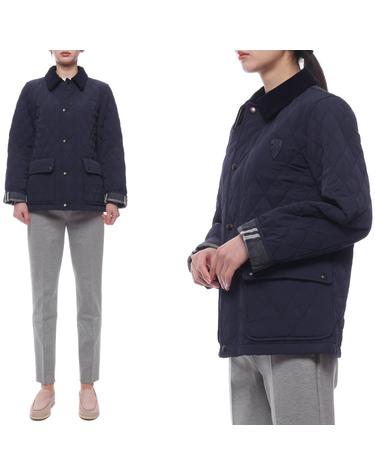 24FW 여성 코듀로이 다이아몬드 퀼팅 재킷 (8097995 NAVY 24F)