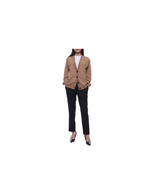 버버리 23FW 여성 도녹 체크 패치 가디건 (8074885 CAMEL 23F) 착용컷