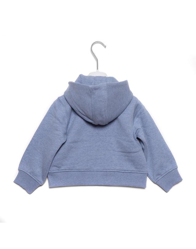 버버리 24SS EKD 자수 후드집업 (8078284 LIGHT BLUE MELANGE 24S) 착용컷