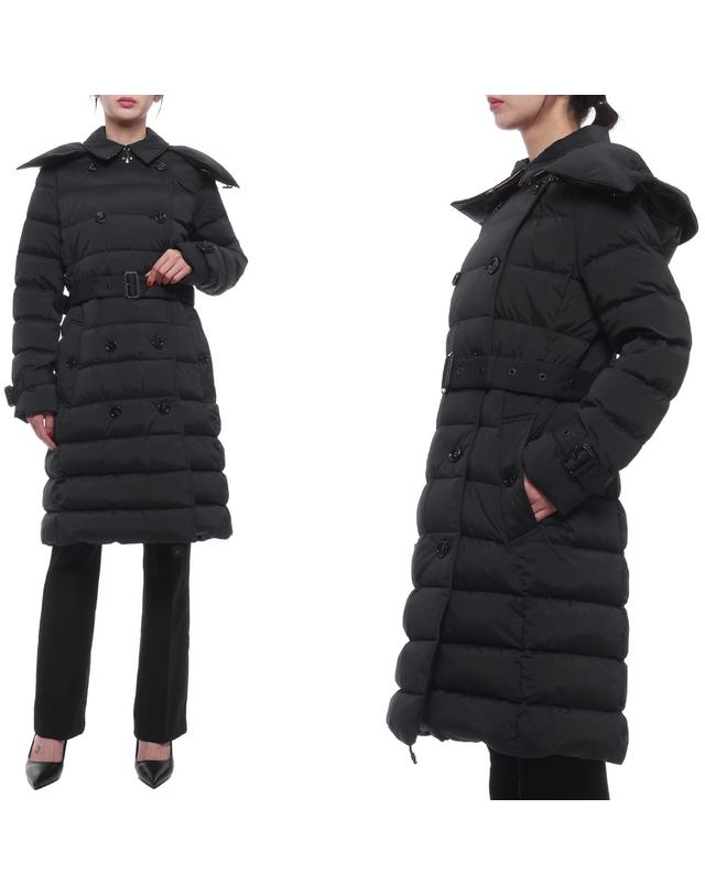 버버리 24FW 여성 애쉬윅 후드 롱패딩 (8096357 BLACK 24F) 착용컷