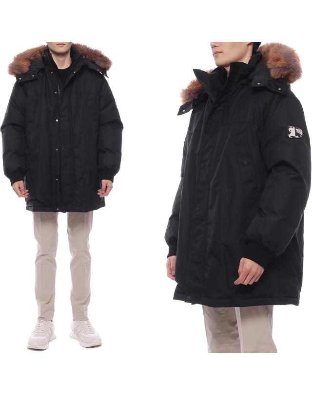 버버리 24FW 남성 EKD 아플리케 다운 롱패딩 (8091561 BLACK 24F) 착용컷