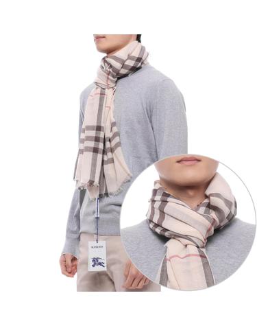 25SS 남성 체크 울 머플러 (8102536 ALABASTER PINK M 25S)