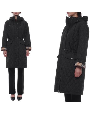 25FW 여성 퀼팅 후드 롱점퍼 (8110325 BLACK 25F)