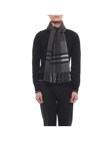 26FW 남성 컨트라스트 체크 캐시미어 머플러 (8117706 MARLBOROUGH CHARCOAL M 26F)