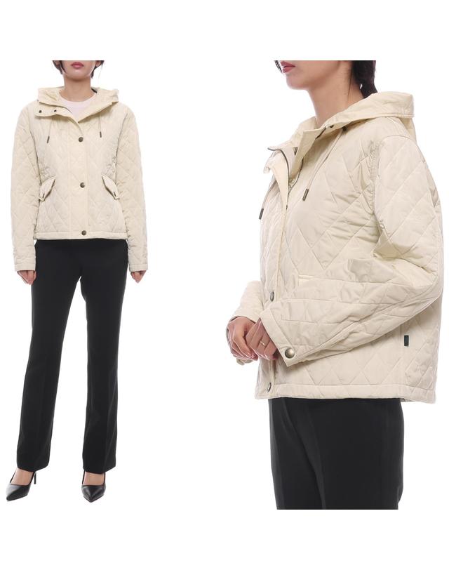 버버리 25FW 여성 퀼팅 후드 크롭 재킷 (8110327 NUTMEG 25F) 착용컷