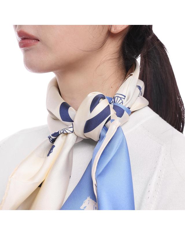 셀린느 26FW 여성 실크 트윌 스카프 (2AW902R45 GLP3 26F) 착용컷