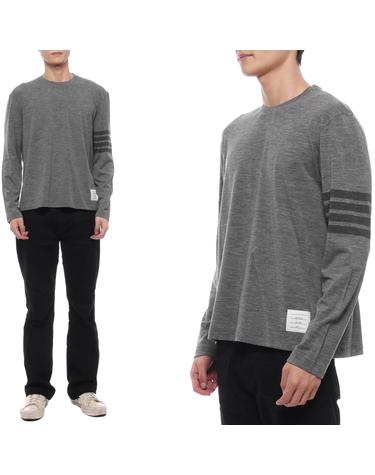24FW 남성 사선 스트라이프 울 저지 니트 (MJS261A J0149 035 24F)