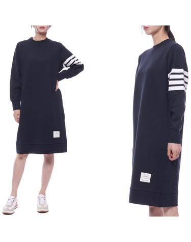 24FW 여성 사선 스트라이프 맨투맨 원피스 (FJD056A 00535 415 24F)