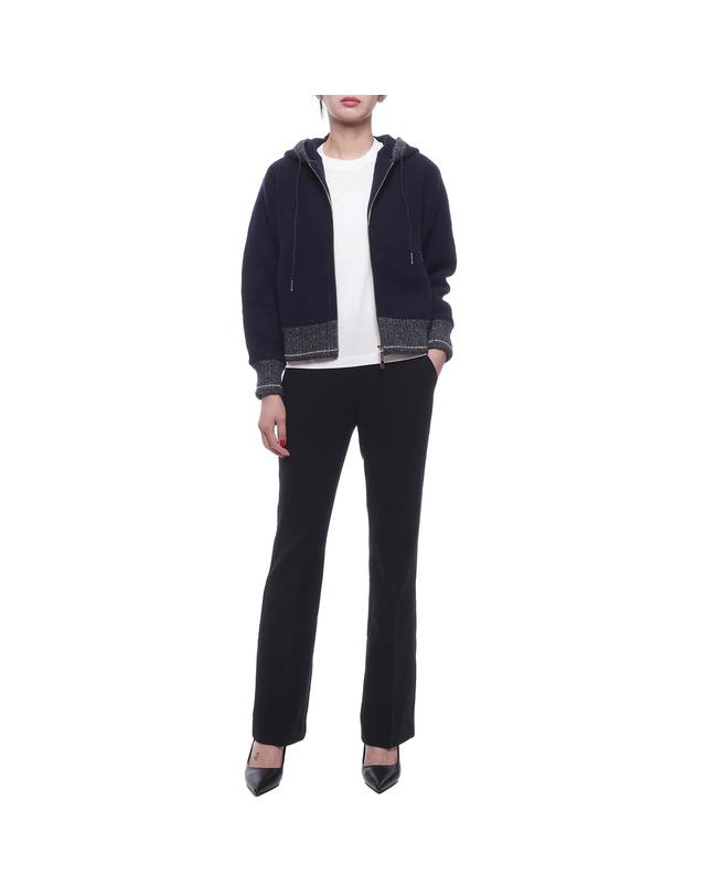 톰브라운 24FW 여성 울 플리스 후드집업 (FJT349A J0100 415 24F) 착용컷