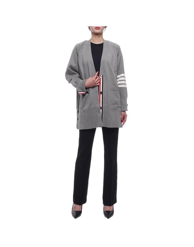 톰브라운 24FW 여성 사선 스트라이프 롱 가디건 (FKC424A Y3007 055 24F) 착용컷