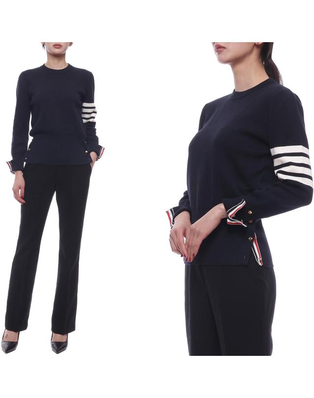 톰브라운 24FW 여성 밀라노 스티치 니트 (FKA239A 00219 415 24F) 착용컷