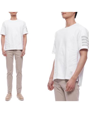 25SS 남성 사선 스트라이프 반팔티셔츠 (MJS246A 07323 100 25S)