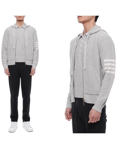 25SS 남성 린넨 혼방 사선 스트라이프 후드집업 (MKT015A Y6011 065 25S)