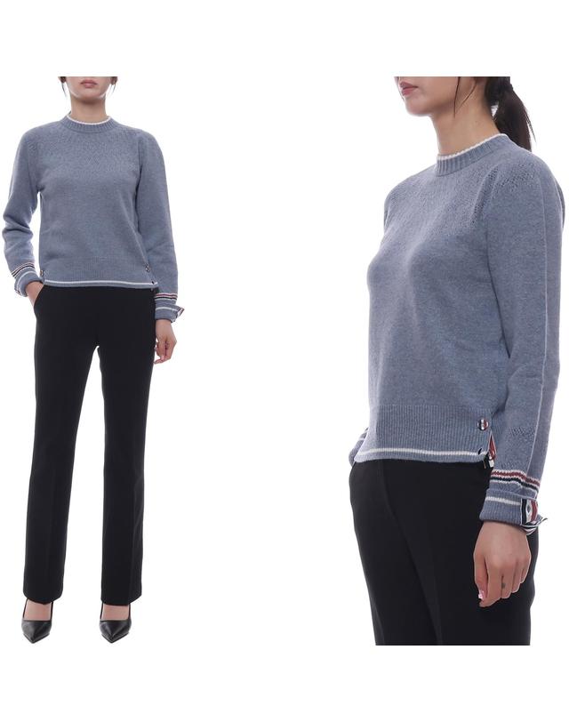 톰브라운 25FW 여성 포인텔 페어 아일 울 니트 (FKA509A Y1029 440 25F) 착용컷