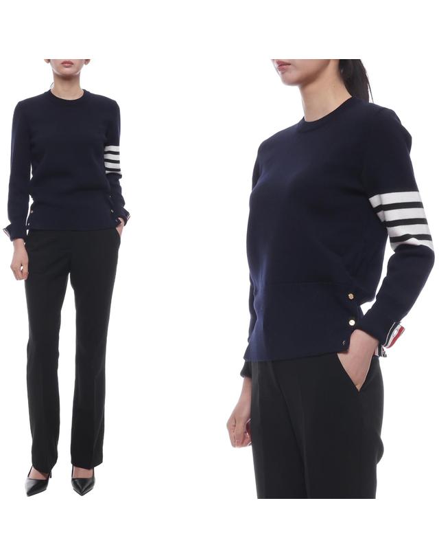 톰브라운 25FW 여성 밀라노 스티치 울 니트 (FKA239A 00014 415 25F) 착용컷