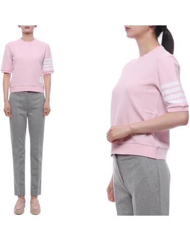 26SS 여성 사선 스트라이프 반팔티셔츠 (FJS222A J0248 680 26S)