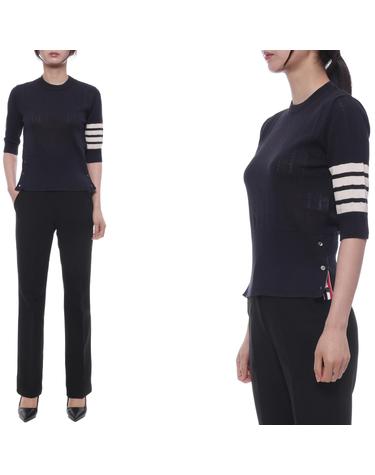 26SS 여성 사선 스트라이프 반팔티셔츠 (FKA369A Y3502 415 26S)