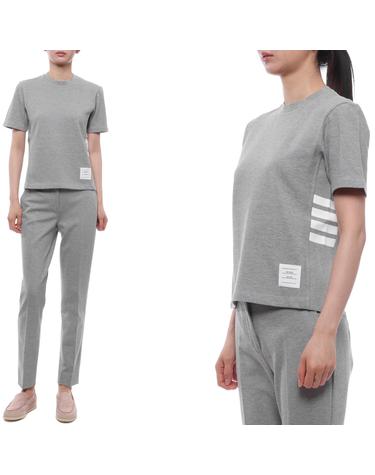 26SS 여성 사선 스트라이프 반팔티셔츠 (FJS207A 00050 055 26S)