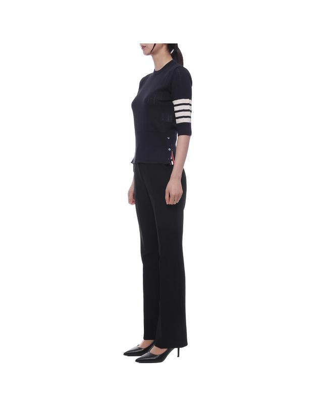 톰브라운 26SS 여성 사선 스트라이프 반팔티셔츠 (FKA369A Y3502 415 26S) 착용컷