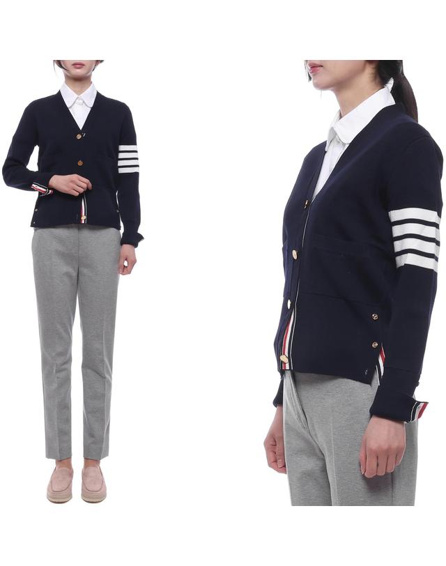 톰브라운 26SS 여성 밀라노 스티치 울 가디건 (FKC207A 00014 415 26S) 착용컷