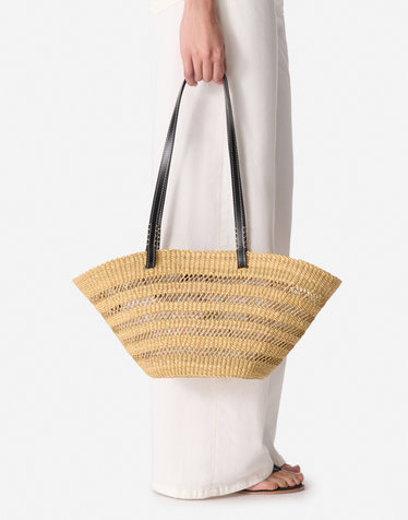 블랙 라피아 PANIER PM백