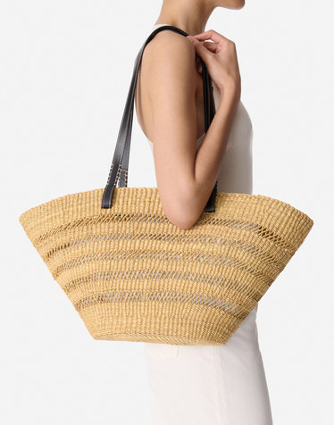 블랙 라피아 PANIER GM백