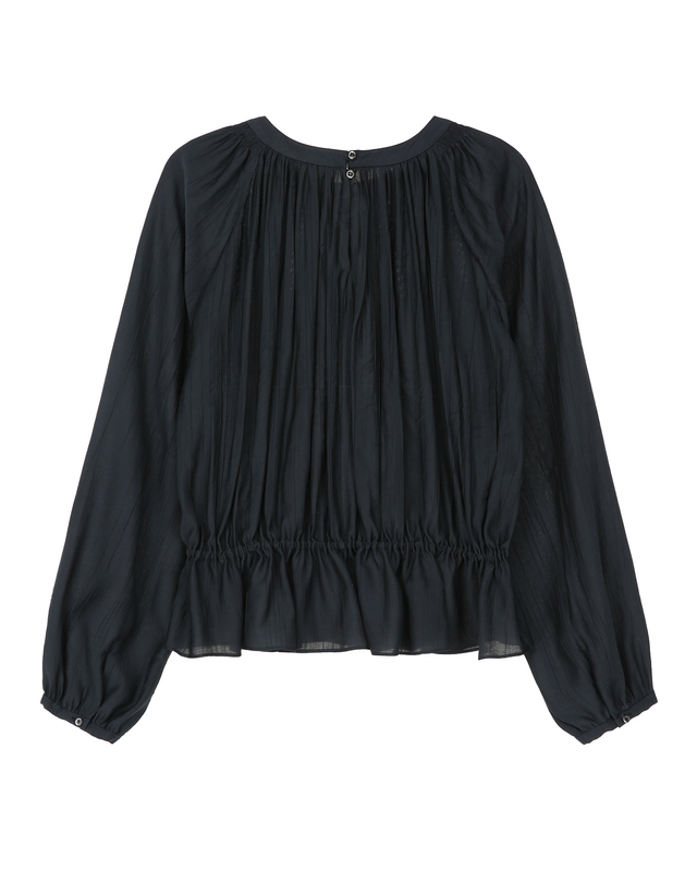 아떼 바네사브루노 여성 차콜그레이 셔링배색 긴팔블라우스 차콜 그레이 착용컷