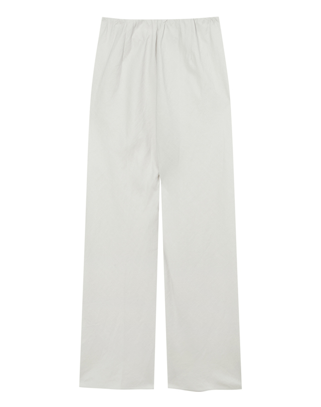 빈스 여성 그레이 단색 린넨혼방 밴딩팬츠 밝은 그레이 착용컷