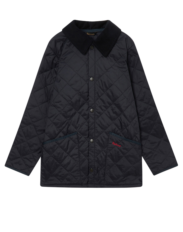 바버 [Barbour Kids] 바버 키즈 네이비 Liddesdale 퀼팅 자켓 착용컷