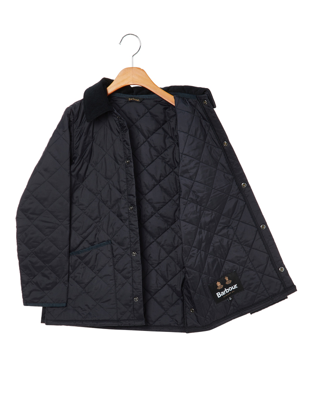 바버 [Barbour Kids] 바버 키즈 네이비 Liddesdale 퀼팅 자켓 착용컷