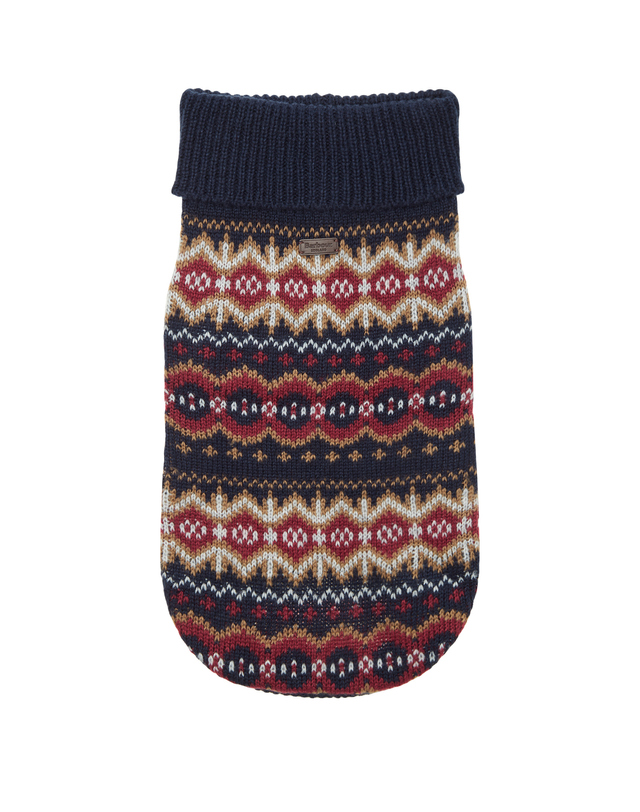 바버 레드 Case Fair Isle Dog 점퍼 착용컷