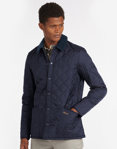 남성 네이비 Heritage Liddesdale 퀼팅 자켓