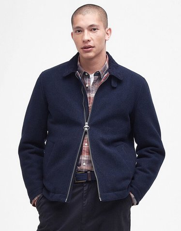 남성 네이비 Foulton Wool 자켓