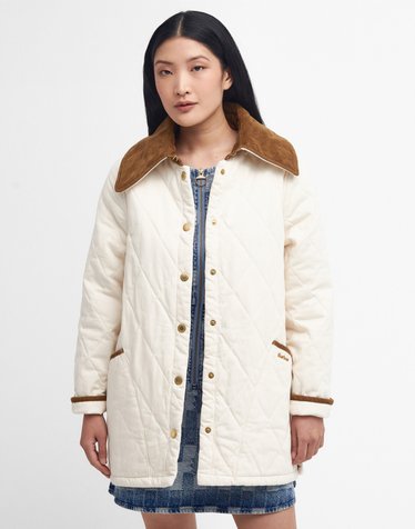 여성 아이보리 Modern Liddesdale 데님 퀼팅자켓