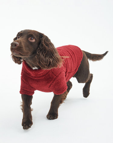 [Barbour Dog] 레드 Teddy Fleece 애견 점퍼