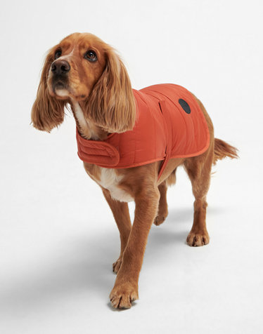 [Barbour Dog] 오렌지 Baffle 퀼팅 애견 코트