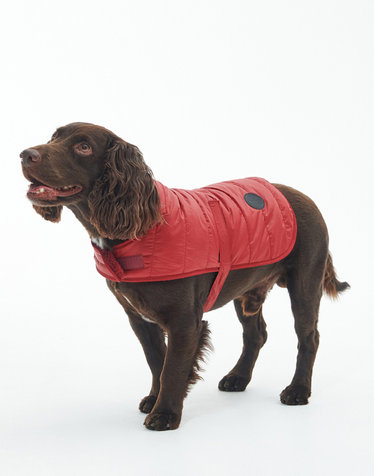 [Barbour Dog] 레드 Baffle 퀼팅 애견 코트