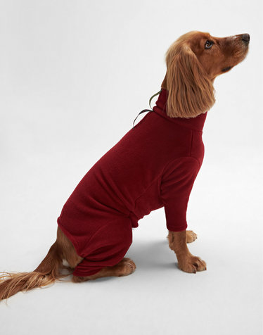 [Barbour Dog] 레드 애견 Fleece 올인원 점퍼