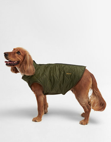 [Barbour Dog] 올리브 Reversible Quilt/Borg Fleece 애견 코트