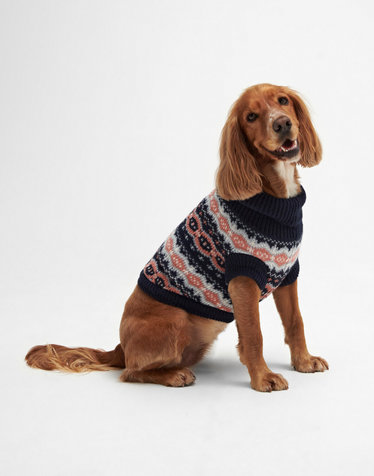 [Barbour Dog] 핑크 Case Fair Isle 애견 기프트 세트