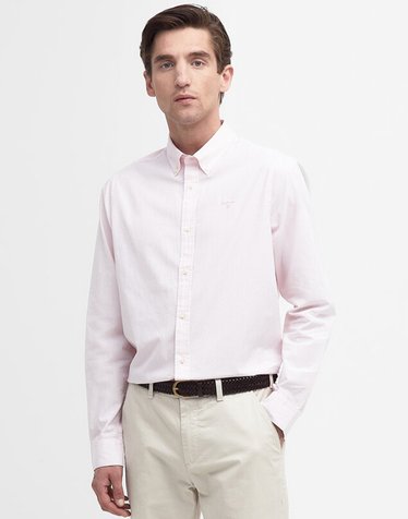남성 핑크 Crest Poplin 테일러드 셔츠